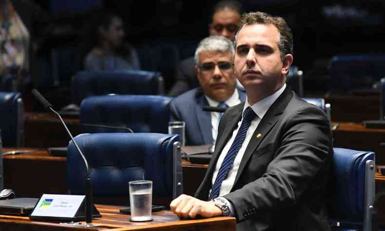 Rodrigo Pacheco tem ampliado leque de alianas em prol de candidatura ao comando da Mesa do Senado.(foto: Jefferson Rudy/Agncia Senado)
