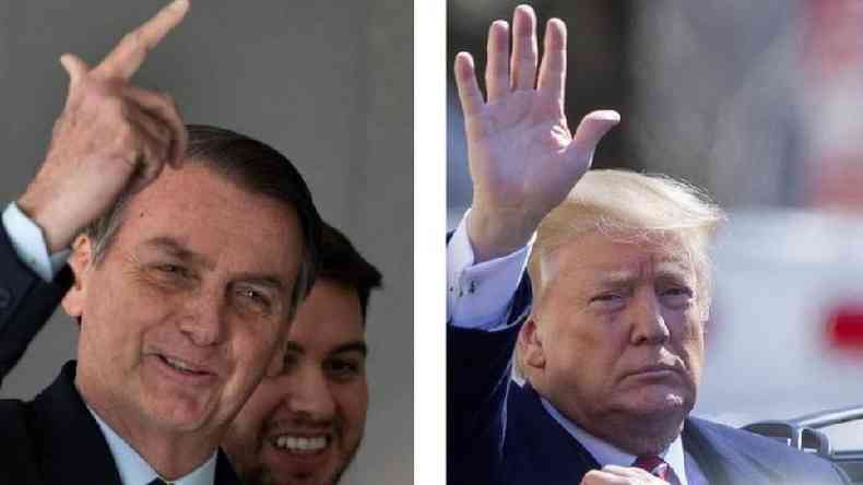 Parte do eleitorado brasileiro nos EUA exalta proximidade entre Bolsonaro e Trump(foto: Crdito: AFP/EPA)