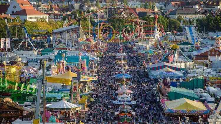 Imagem area da Oktoberfest de Munique