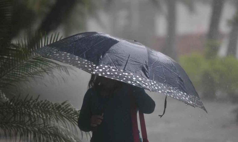 Mulher com guarda-chuva 