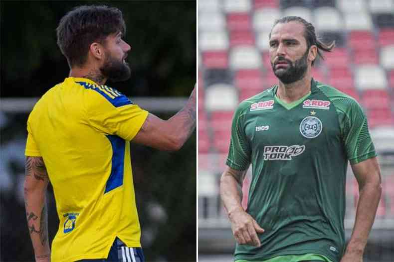 Rafael Sobis e Lo Gamalho so as referncias no ataque de Cruzeiro e Coritiba(foto: Gustavo Aleixo/Cruzeiro - Divulgao/Coritiba)