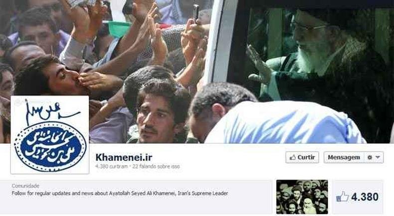 P�gina � usada para divulgar mensagens religiosas do aiatol� Ali Khamenei(foto: Reprodu��o internet / www.facebook.com/www.Khamenei.ir)