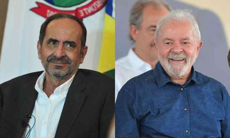 Ex-prefeito de Belo Horizonte Alexandre Kalil (PSD) e ex-presidente Luiz Inácio Lula da Silva (PT)