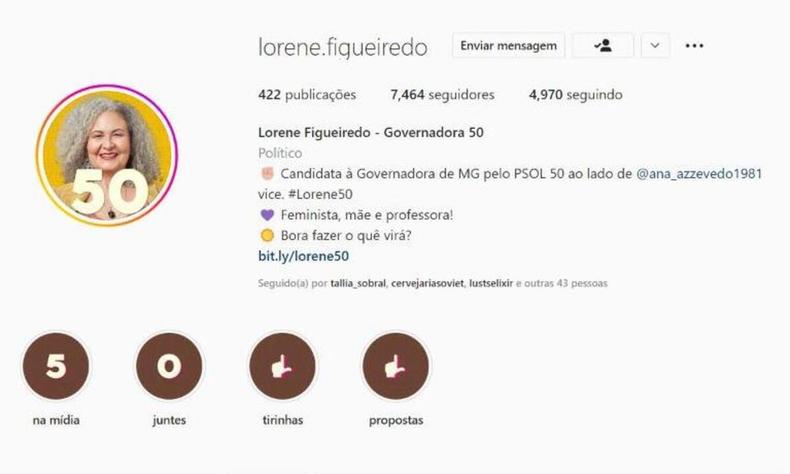Perfil de Lorene Figueiredo no Instagram antes do ataque de robs