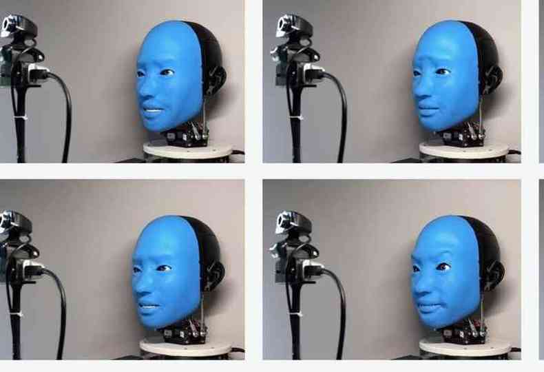 A capacidade de imitar emoes diversas foi aprendida por tentativa e erro enquanto a mquina assistia a vdeos de si mesma (foto: Creative Machines Lab/Columbia Engineering)