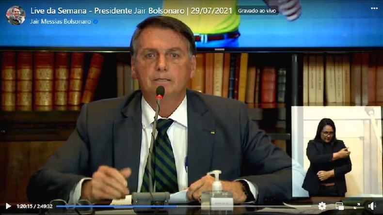 Bolsonaro prometeu para 'live bomba' a apresentao de provas de fraudes nas eleies %u2014 mas no apresentou(foto: Reproduo/Facebook)