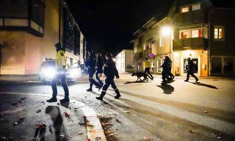 Polcia de Kongsberg usa ces farejadores na busca pelo assassino em srie