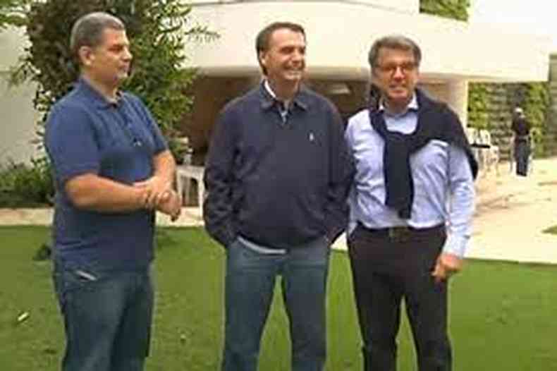 Jair Bolsonaro, Gustavo Bebbiano e Paulo Marinho juntos