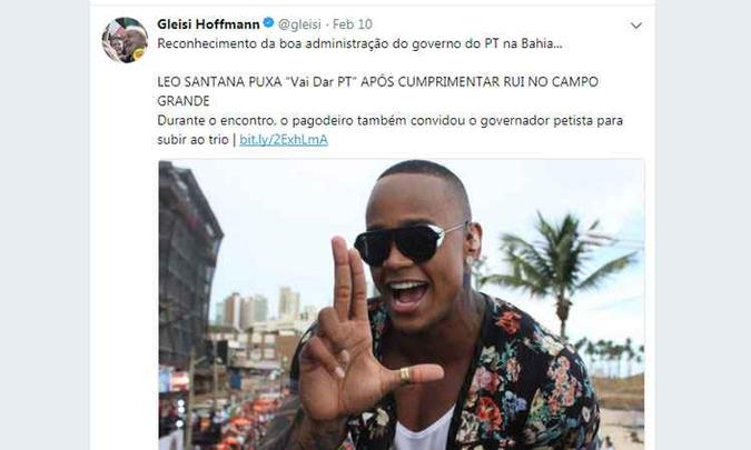 (foto: Reprodução/Twitter/Gleisi Hoffmann) (foto: Reprodução/Twitter/Gleisi Hoffmann)