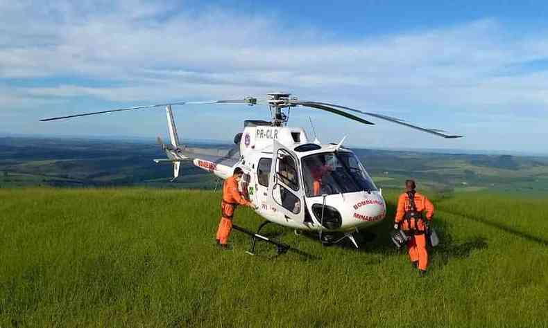 Helicóptero dos Bombeiros faz resgate em Araxá
