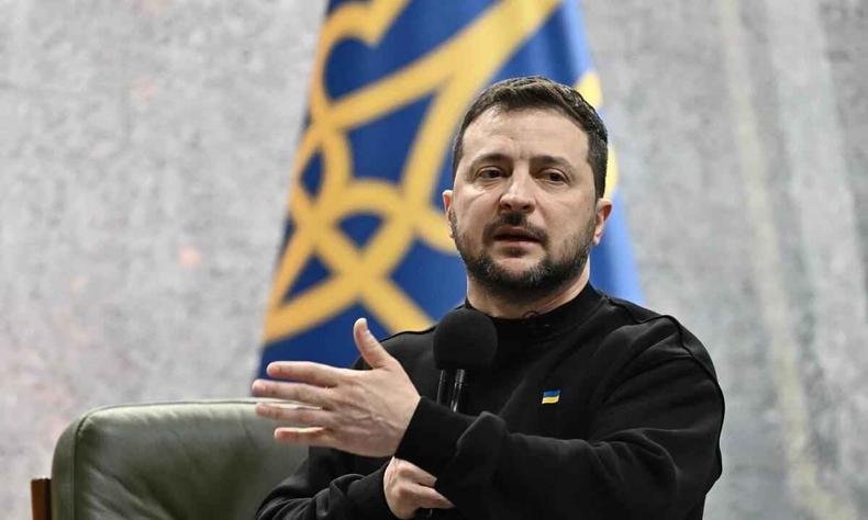 Presidente da Ucrânia, Volodymyr Zelensky afirma que precisa da ajuda do petista para que a 'Ucrânia seja mais bem compreendida na América Latina'(foto: Genya SAVILOV / AFP) Volodymyr Zelensky