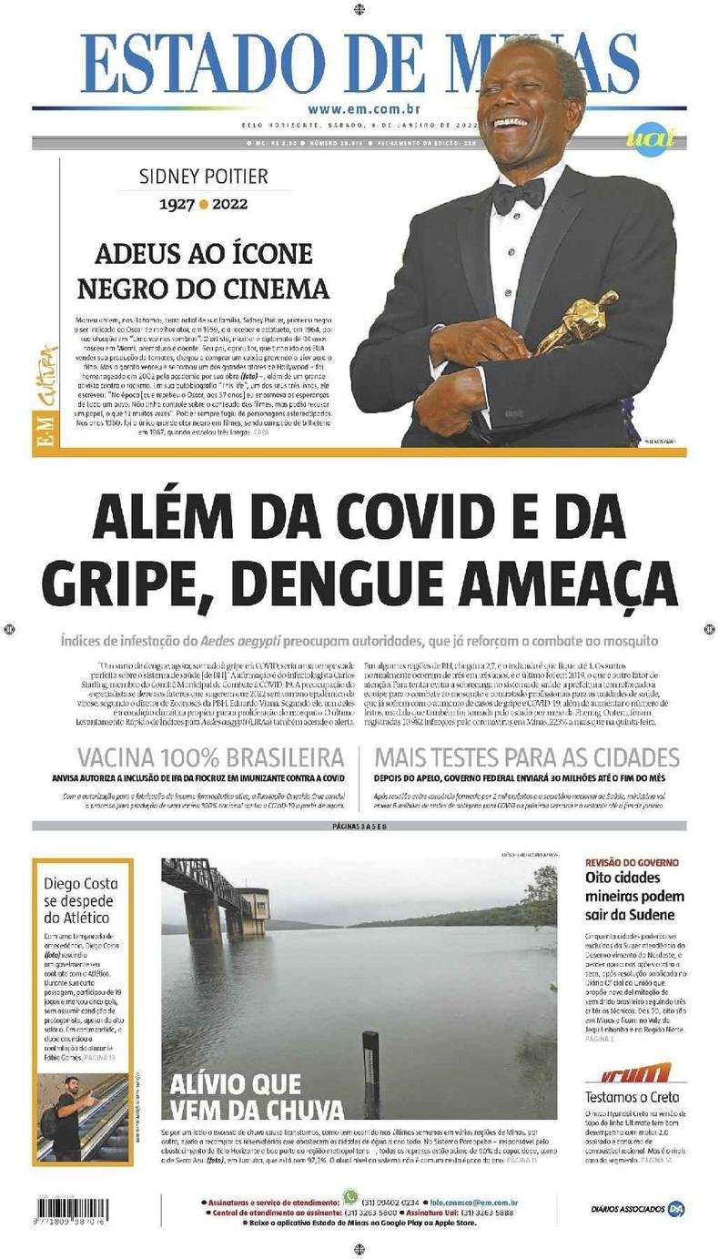 Confira a Capa do Jornal Estado de Minas do dia 08/01/2022