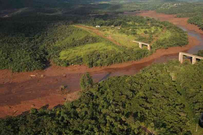 rea atingida pelo rompimento da barragem em Brumadinho(foto: Gladyston Rodrigues/EM/D.A Press)