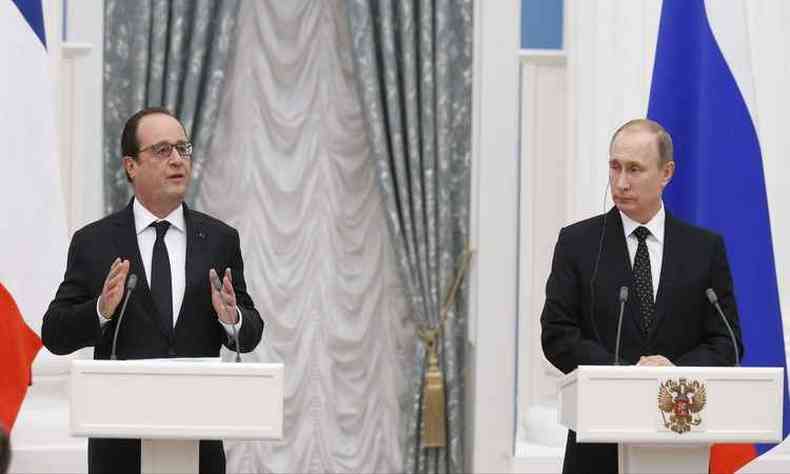 Em coletiva nesta quinta-feira, Hollande e Putin voltaram a defender a sada do presidente srio, Bashar al-Assad