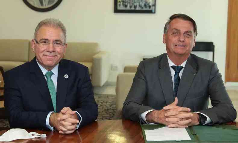 Ex-ministro Marcelo Queiroga e Jair Bolsonaro