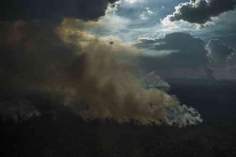 Queimada ilegal em Labreia, no Amazonas