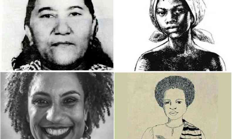 Margarida Alves, Dandara dos Palmares, Marielle Silva e Esperana Garcia so algumas das mulheres retratadas na mostra(foto: Redes Sociais/Reproduo)