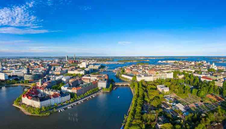 Vista area de Helsinki, na Finlndia