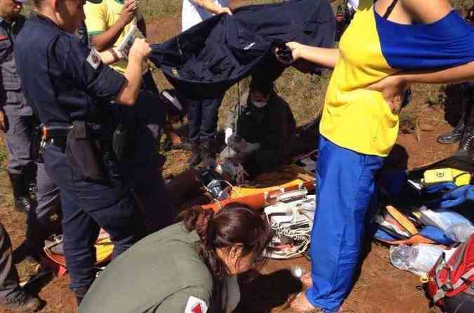 Garoto sofreu fratura nas pernas e traumatismo craniano grave(foto: Corpo de Bombeiros/Divulgao)