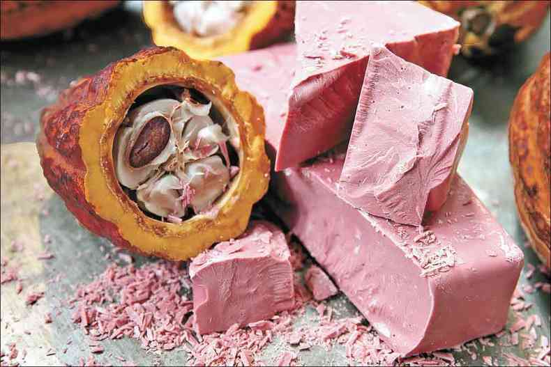 O chocolate rosa tem sabor frutado e uma leva acidez(foto: Callebaut/Divulgao)