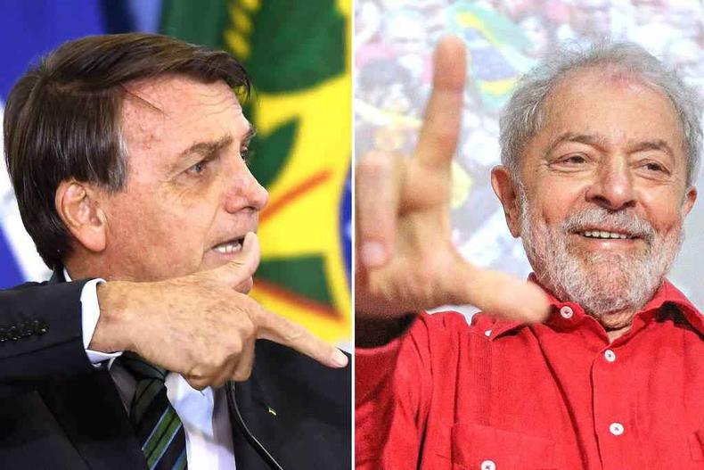 Lula e Bolsonaro disputam segundo turno da corrida presidencial na eleição mais acirrada desde 1989.(foto: Evaristo Sa/AFP e Ricardo Stuckert) Lula e Bolonaro