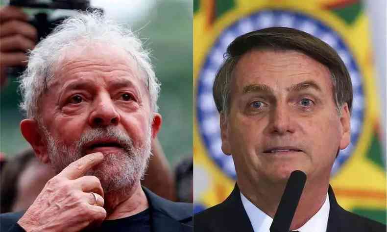 Lula e Bolsonaro lado a lado em uma montagem