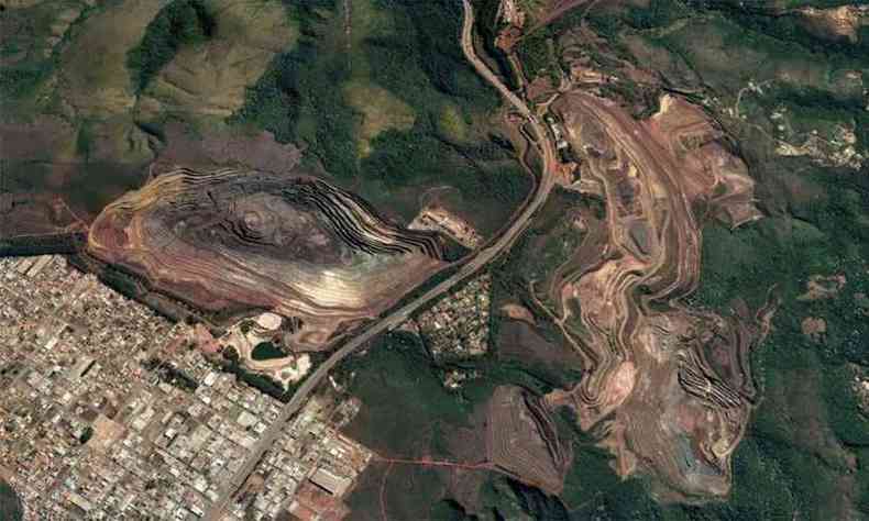rea da Mina da Mutuca, em Nova Lima, onde fica a barragem B5(foto: Reproduo/SIGMINE )