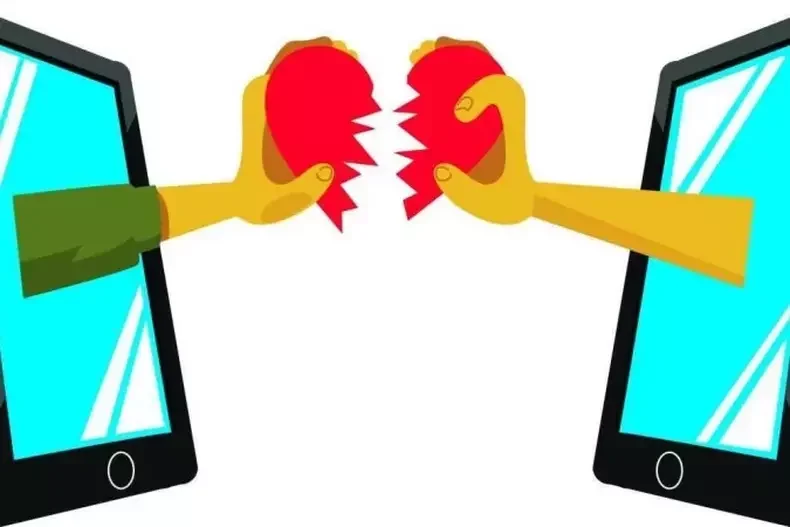 (foto: Pacífico) charge mostra separação via celular