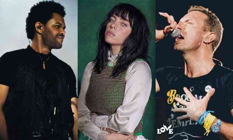 Montagem: The Weeknd x Billie Eilish x Coldplay