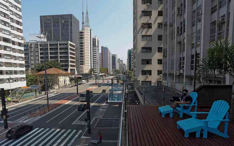 Vista da Avenida Paulista, em São Paulo