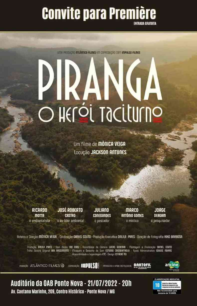 Cartaz do documentrio 'Piranga, o Heri Taciturno'