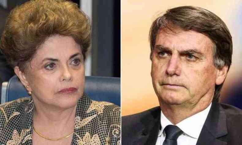 Ex-presidente Dilma e presidente Jair Bolsonaro(foto: Agncia Brasil/Reproduo)