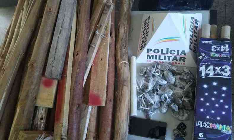 Material apreendido na sede da Galoucura pela polcia(foto: PMMG/ divulgao)