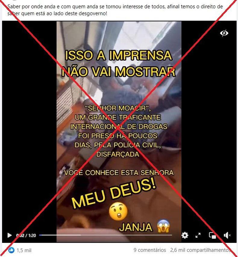 Captura de tela feita em 6 de fevereiro de 2023 de uma publicao no Facebook