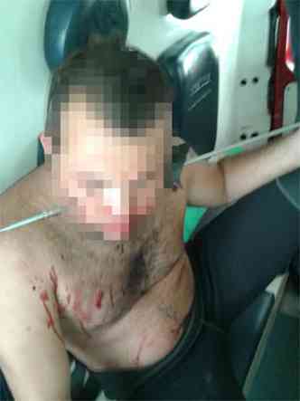 Pescador foi levado para hospital em Uberlndia(foto: Corpo de Bombeiros/Divulgao)