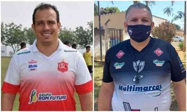 Genro versus sogro: Toninho Pesso comanda o Uberaba, enquanto Jos Humberto Cordona ( direita)  o treinador de Arax