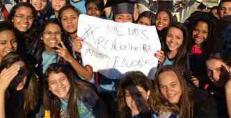 Estudantes tambm aproveitaram para reivindicar melhorias na educao e questionar o valor das passagens do transporte coletivo(foto: Euler Jnior/EM/DA Press)