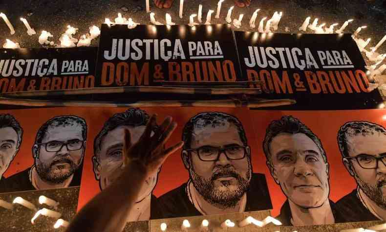 Protesto por justia para Dom Phillips e Bruno Pereira