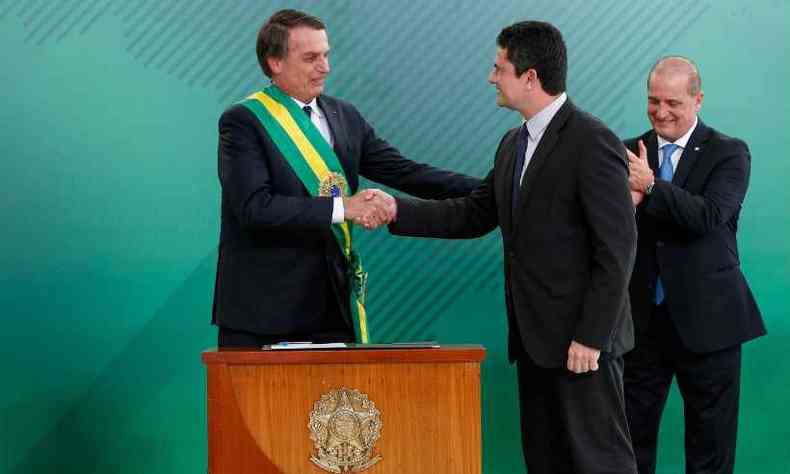 Bolsonaro pode ter Moro como adversário em 2022(foto: Alan Santos/Presidência da República)