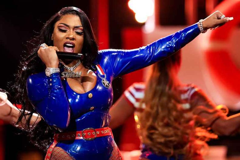 A rapper Megan Thee Stallion é uma das seis concorrentes na categoria Artista do Ano (foto: Carmen Mandato/AFP ) A rapper Megan Thee Stallion é uma das seis concorrentes na categoria Artista do Ano (foto: Carmen Mandato/AFP )
