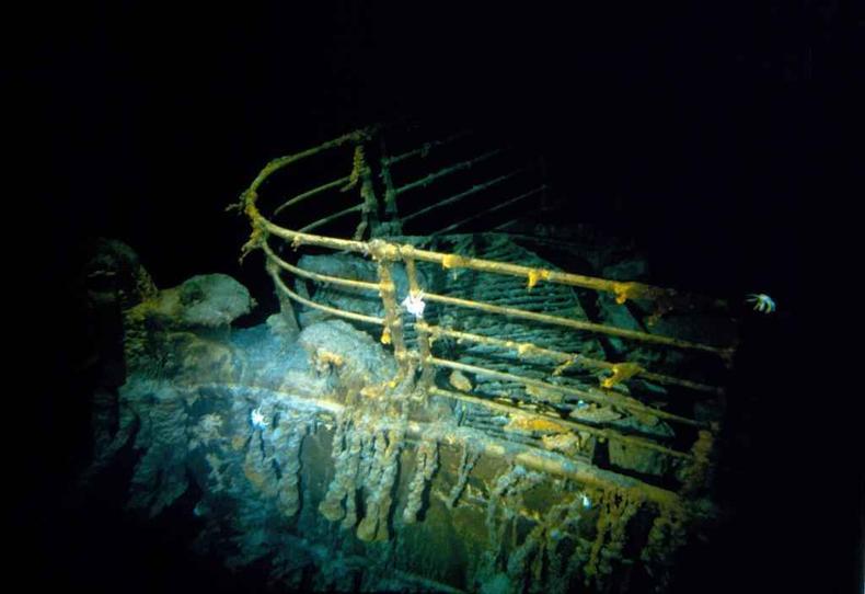 Parte do Titanic naufragado(foto: Woods Hole Oceanographic Institution / AFP) Parte do Titanic naufragado