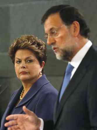 Dilma e o primeiro ministro espanhol, Mariano Rajoy (foto: REUTERS/Andrea Comas )
