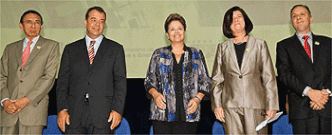 Dilma Rousseff durante a cerimnia de posse da diretora-geral da Agncia Nacional do Petrleo (ANP), Magda Chambriard(foto: Roberto Stuckert Filho/PR)