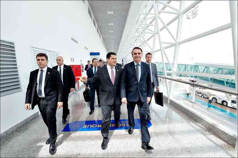 O presidente Jair Bolsonaro foi a Macap, capital do Amap, na manh de ontem, inaugurar o aeroporto internacional da cidade (foto: Alan Santos/PR )