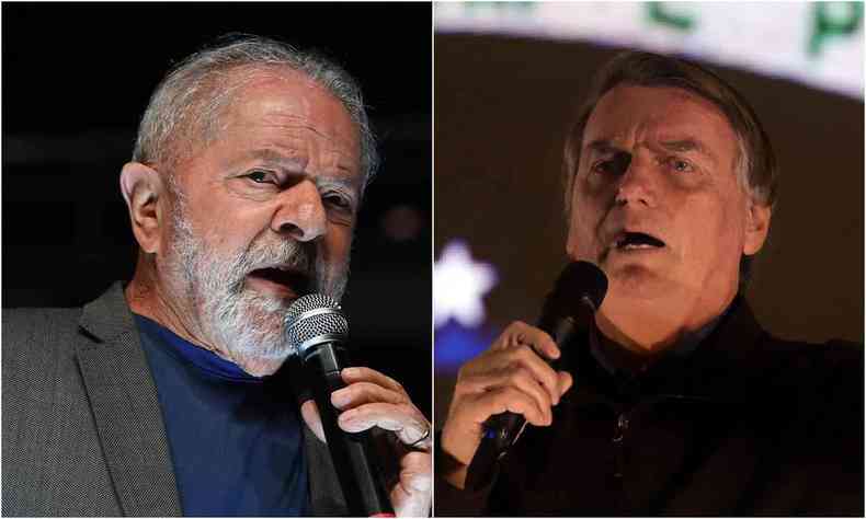 Montagem com Lula a esquerda e Jair Bolsonaro a direita