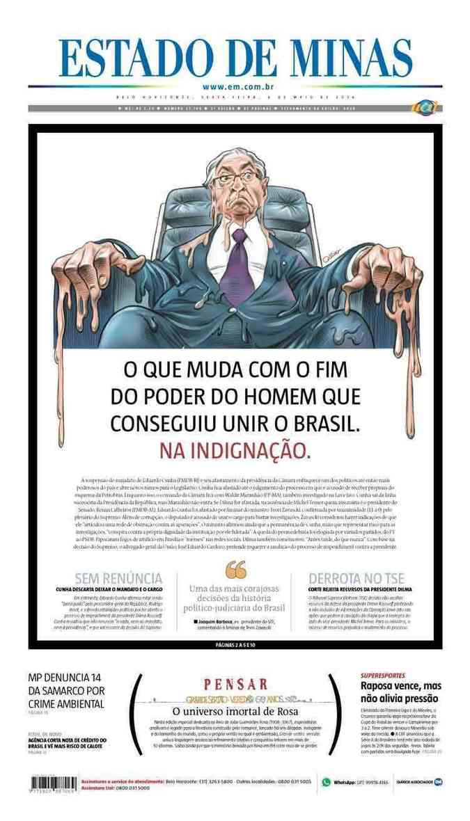 Confira a Capa do Jornal Estado de Minas do dia 06/05/2016