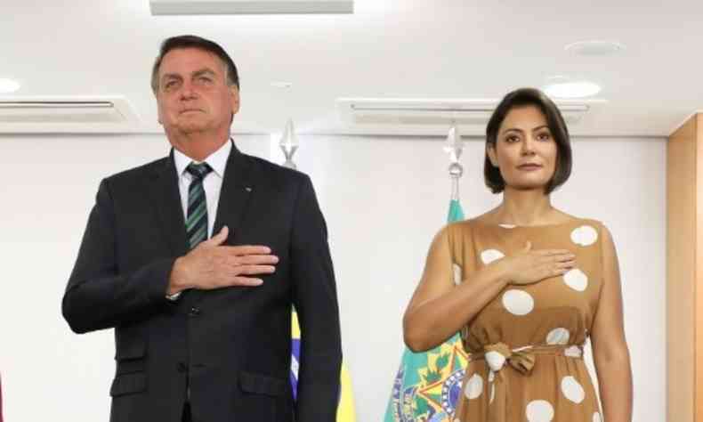 O presidente Jair Bolsonaro e a primeira-dama Michelle Bolsonaro(foto: PR/Reproduo)