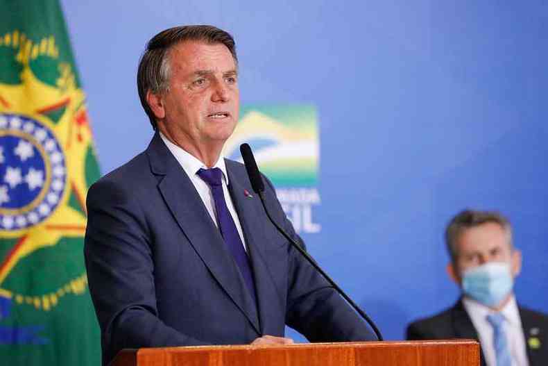 Presidente Bolsonaro discursando