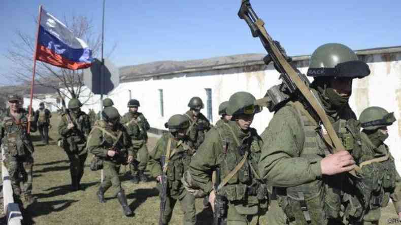 Exército russo na Criméia, em 2014.