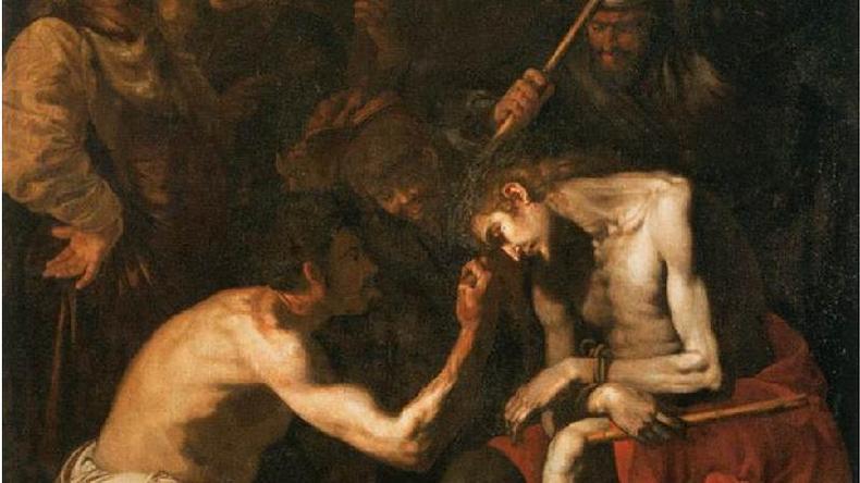 Quadro do sculo 17, de autor desconhecido, mostra Jesus sendo provocado pouco antes da crucificao